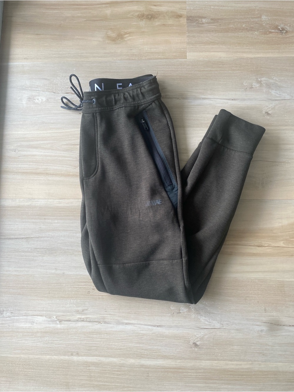 American Eagle Olive Green Active Leggings with Branded Waistband